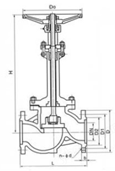 DJ41W low-temperature forged steel stainless steel flange globe valve series constructral diagram