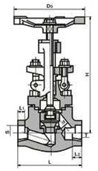 J11Y Series Forged Steel Internal Thread Globe Valves constructral diagram
