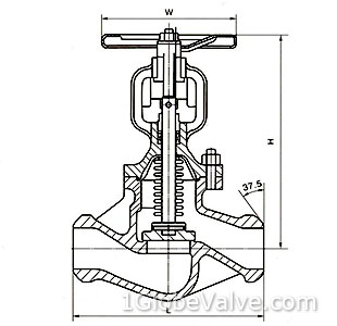 Sizes and Weights of PN 16 Butt Welded Ends Bellows Seal Globe Valve