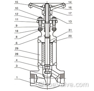 Materials of All Weled Bellows Seal Globe Valve