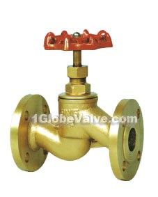 Flange straight-through copper globe valves