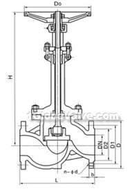 Flange straight-through low temperature globe valve constructral diagram(pic1)