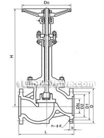 Flange straight-through low temperature globe valve constructral diagram(pic2)