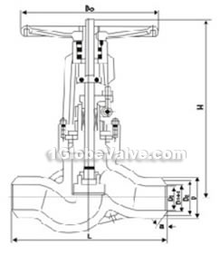 Manual welding high temperature and pressure power station globe valve constructral diagram