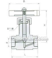 QJ-4 pneumatic inner thread pipeline globe valve constructral diagram