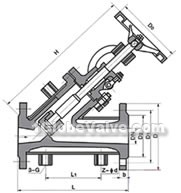 Y-type jacket insulation globe valve constructral diagram